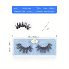 10 Styles 8 Layer False Eyelashes Long Lasting 3D Lashes Natural Look