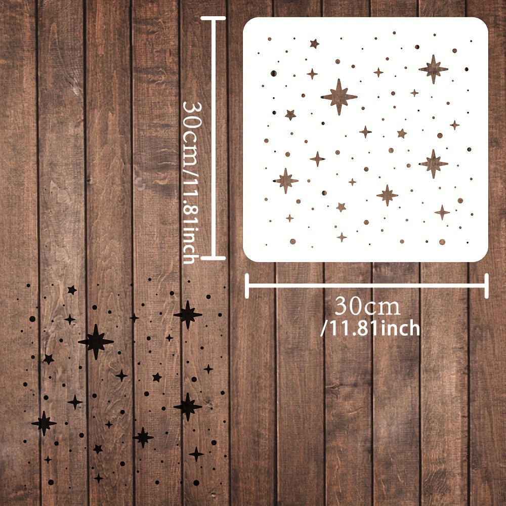 Star Pattern Painting Stencil 30x30cm Square Template for DIY Crafts
