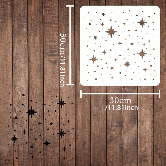 Star Pattern Painting Stencil 30x30cm Square Template for DIY Crafts
