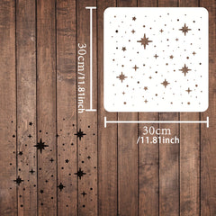 Star Pattern Painting Stencil 30x30cm Square Template for DIY Crafts