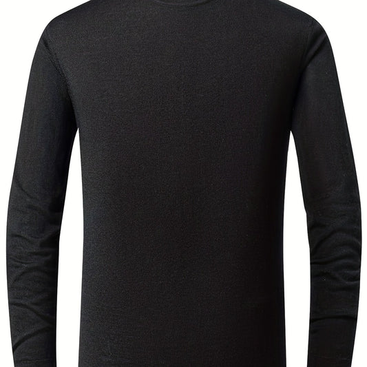 Casual Knitted Wool Sweater Men's Round Neck Pullover for Fall Winter