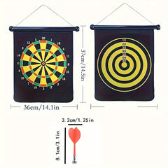 Double Sided Magnetic Dart Board with 4 Darts Set