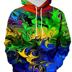 Colorful Flame 3d Print Hoodies For Men Graphic Hoodie With Kangaroo Pocket