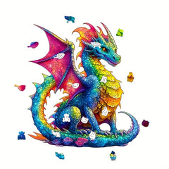Flying Dragon Wooden Jigsaw Puzzle Hard Brain Teaser for Adults