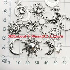 15pcs Tibetan Silver Metal Charms Pendants DIY For Jewelry Making