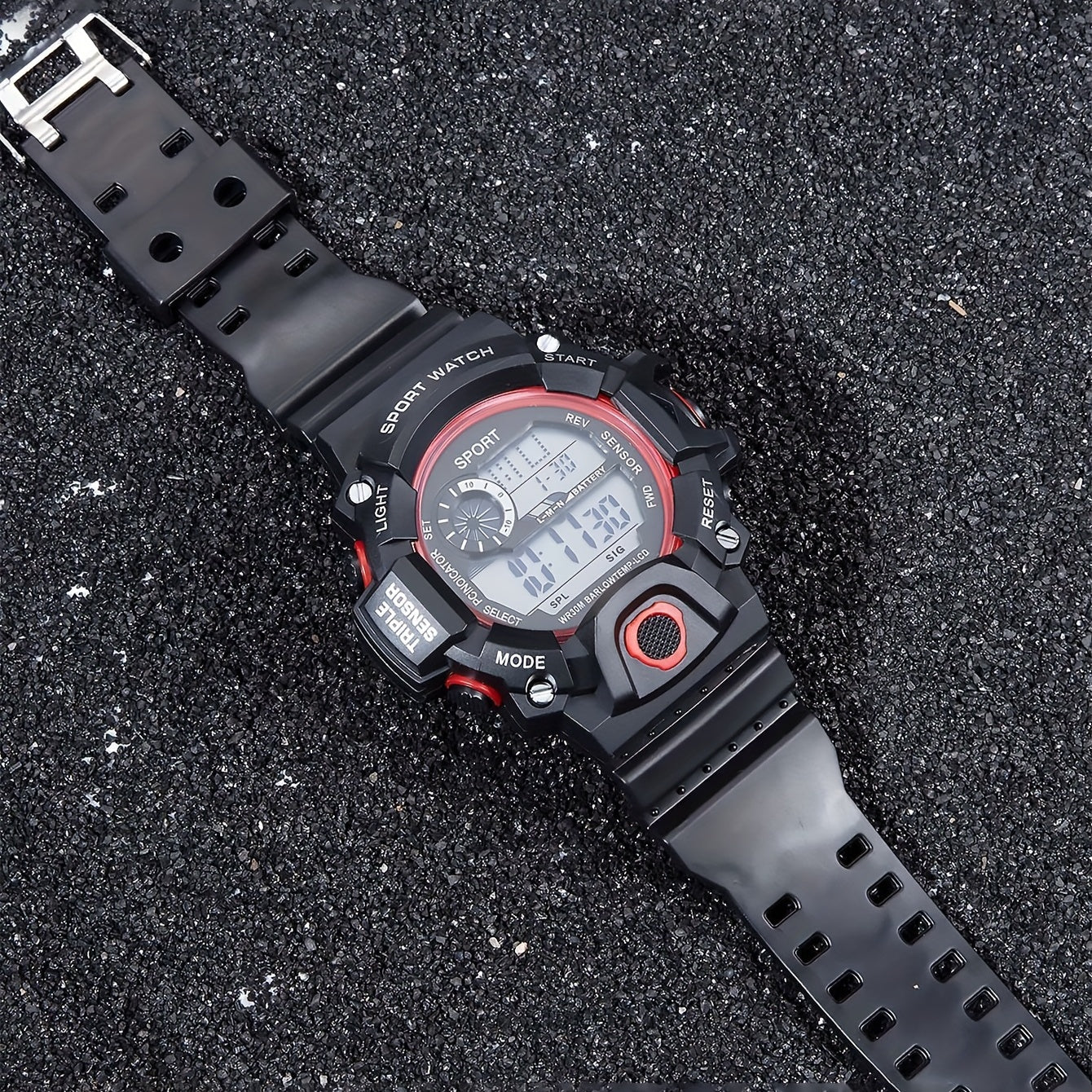Casual Digital Screen Silicone Watchband Multifunctional Electronic Watch