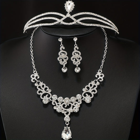 Rhinestone Headband Earrings Set Bridal Hair Accessories