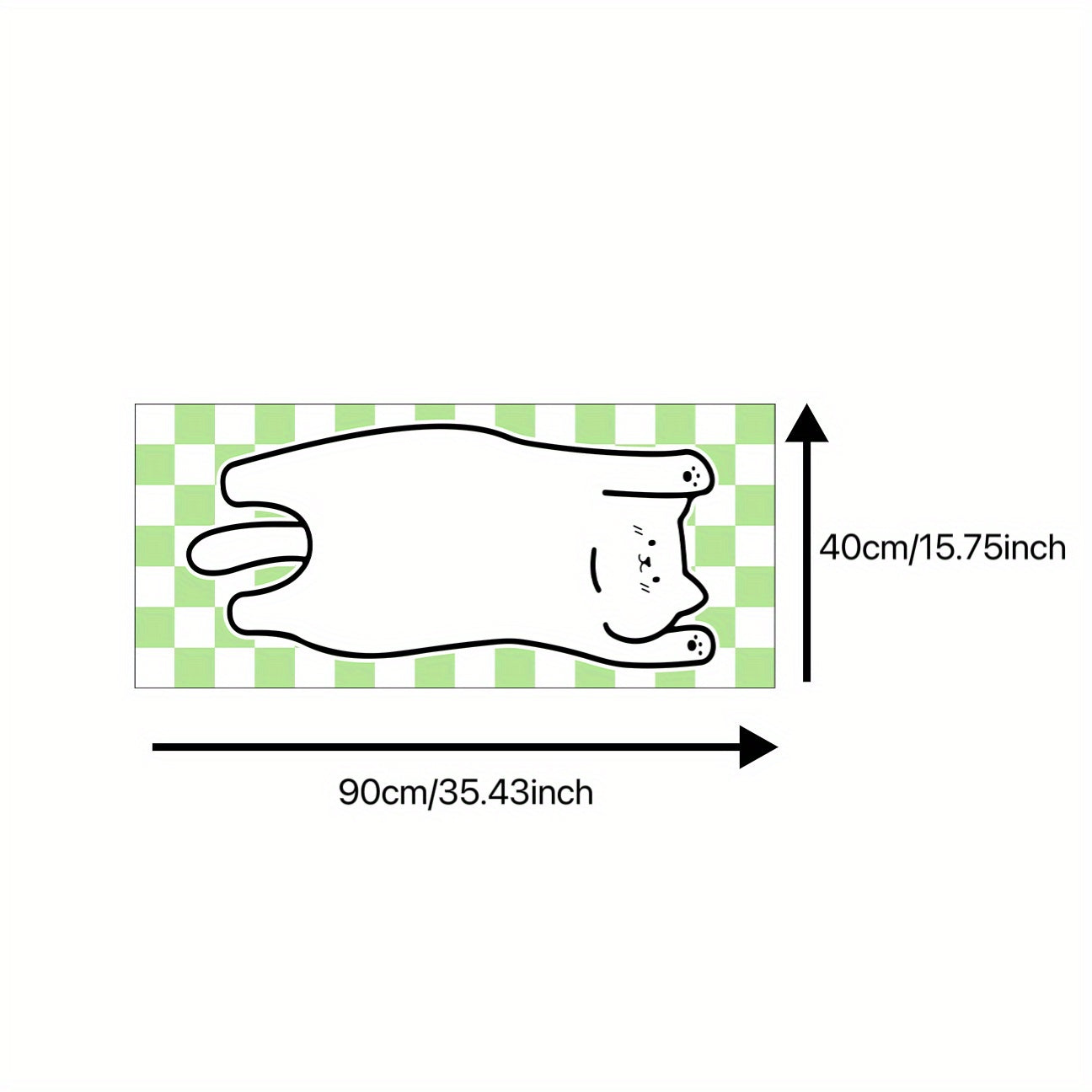 Green Plaid Cat Mouse Pad