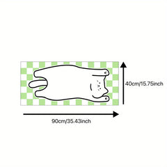 Green Plaid Cat Mouse Pad