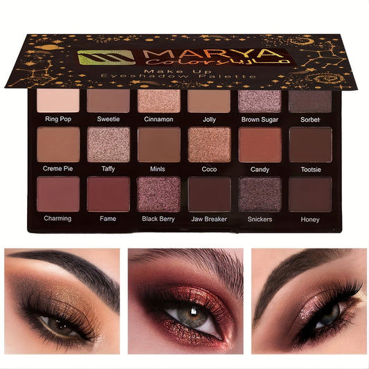 Desert Dusk Eyeshadow Palette 18 Pigmented Matte Glitter Waterproof Makeup