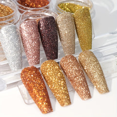 6 Boxes Holographic Nail Glitter Set