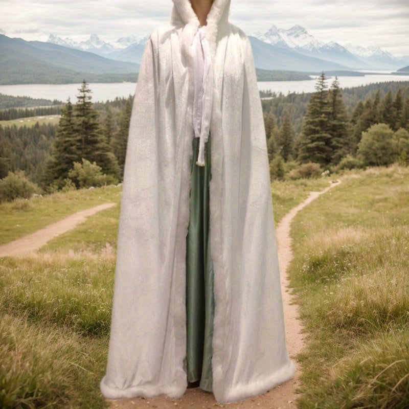 Floral Embroidered Bridal Cape Plush Warm Lightweight