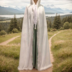 Floral Embroidered Bridal Cape Plush Warm Lightweight