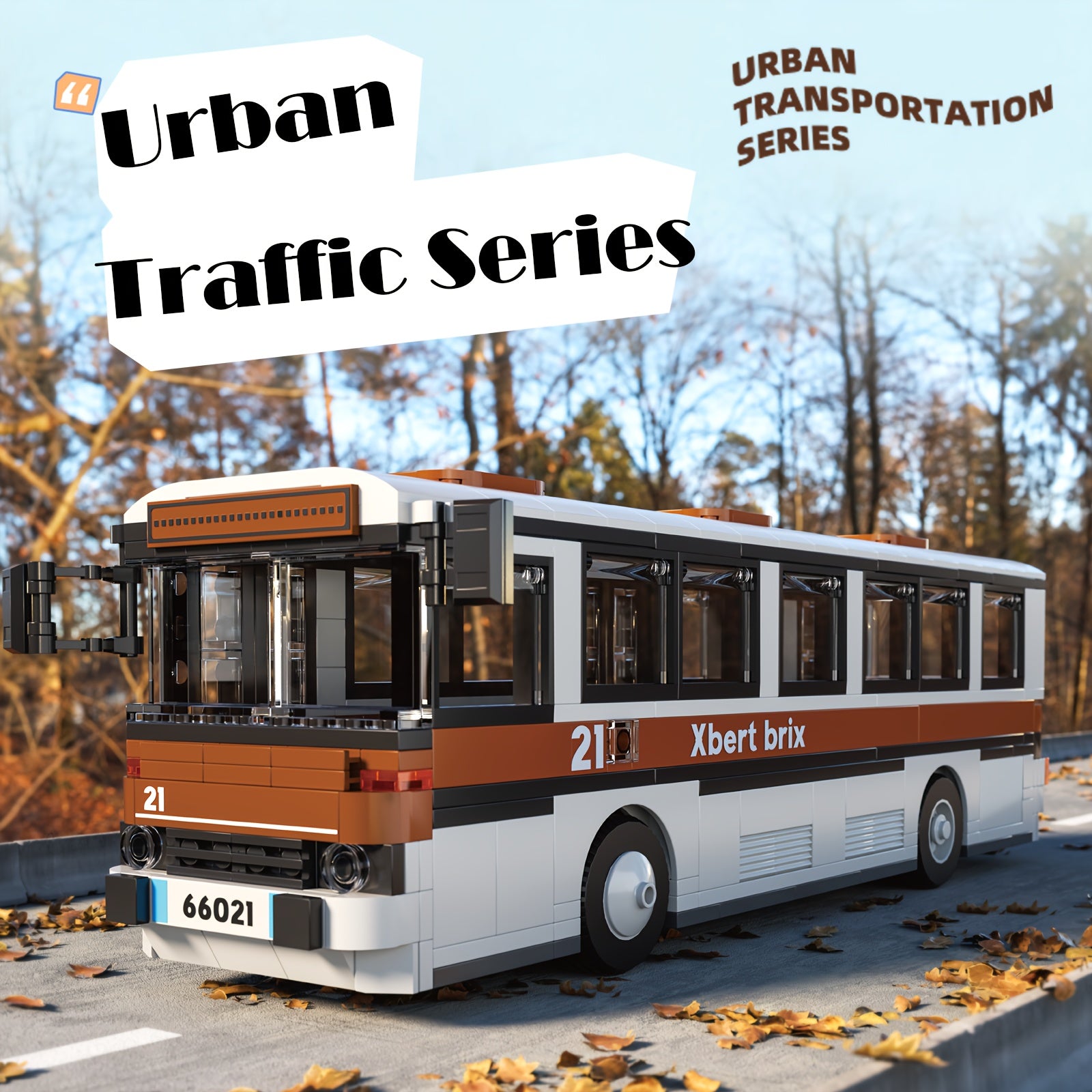 City Bus Model Vehicle Building Block Set Toy Kit