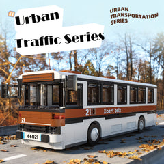 City Bus Model Vehicle Building Block Set Toy Kit
