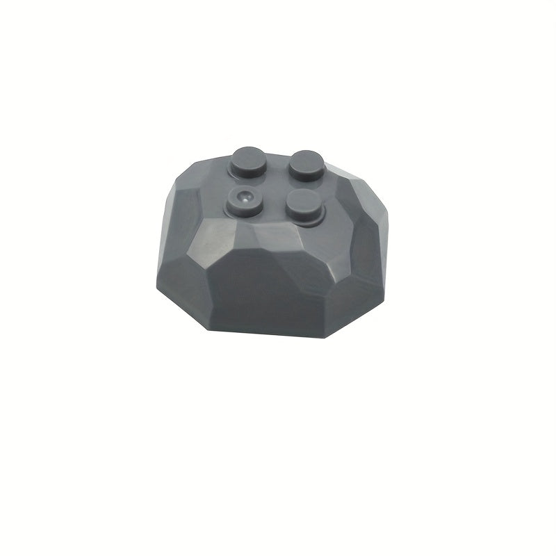 Dark Grey Rock Building Blocks 4x4 Octagonal Giant Stone Scene