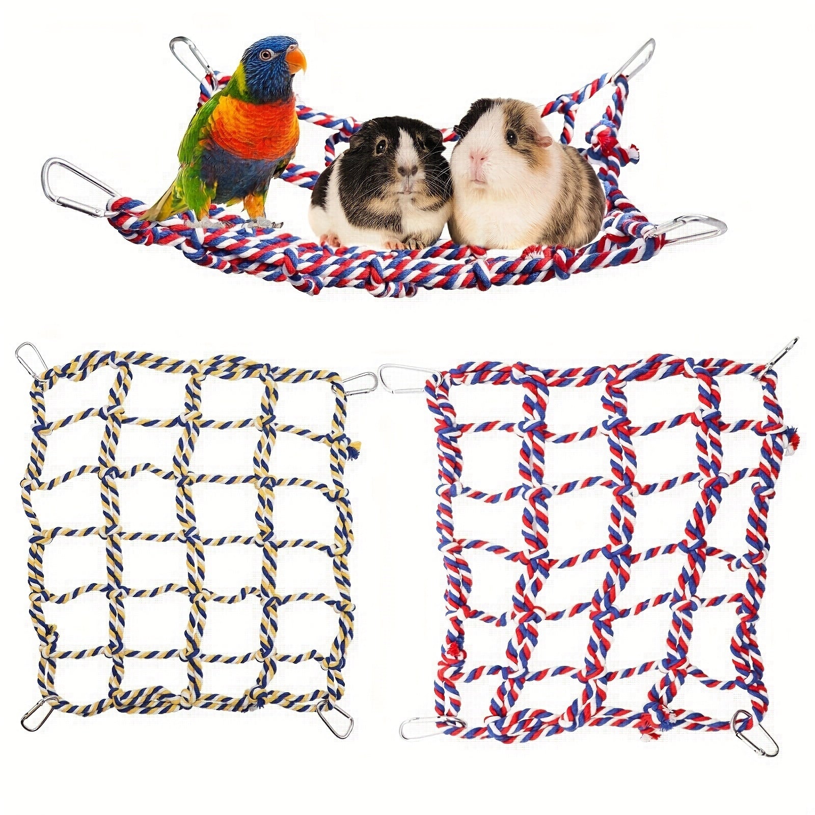 Interactive Rope Net Toy for Small Animals - Birds, Hamsters, Rats