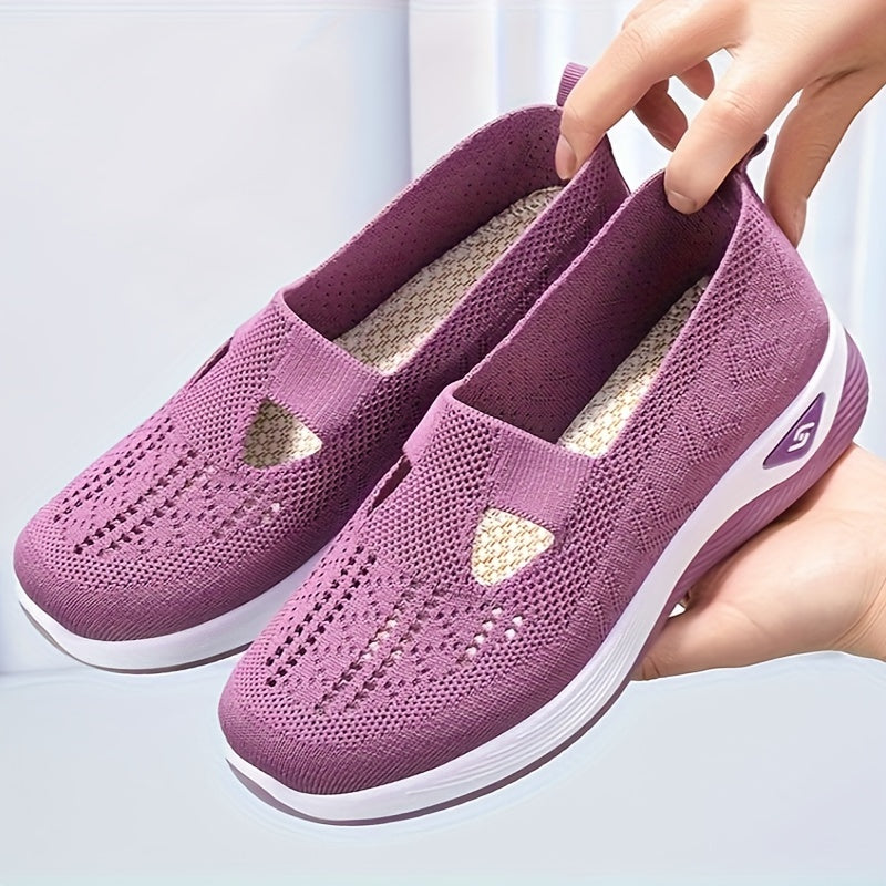 Women's Cut Out Running Shoes Slip on Sporty Sneakers