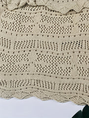 Girl's Eyelet Long Sleeve Knit Pullover Shirt For Autumn