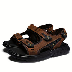 Men's Open Toe Strap Sandals Hook Loop Fastener Anti Skid Soft Sole
