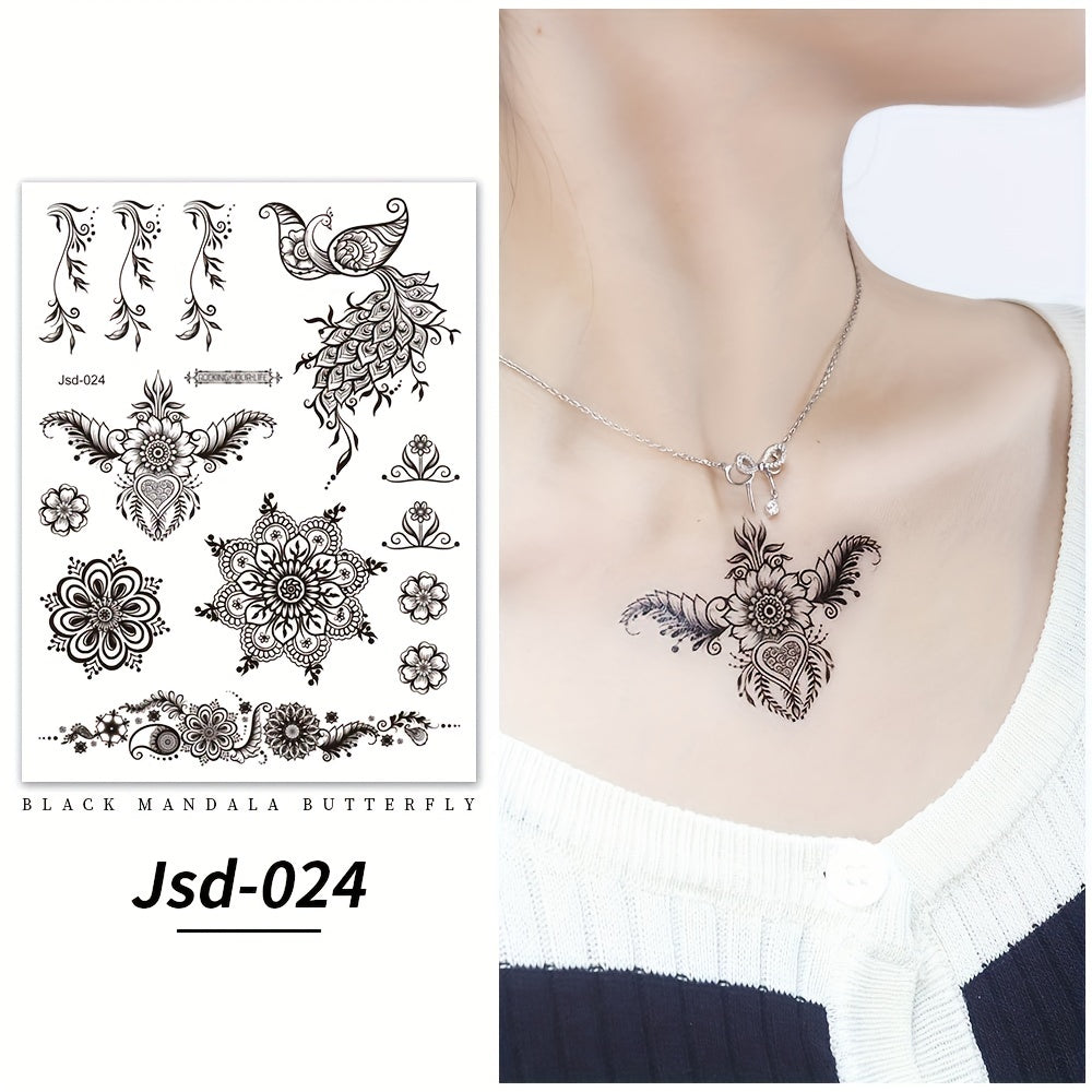 Waterproof Floral Temporary Tattoos for Women