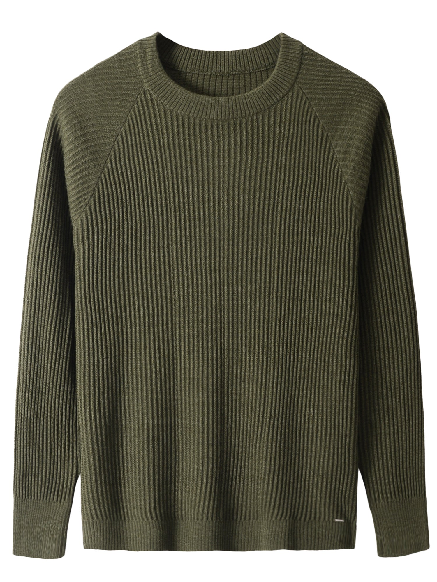 Men's Wool Blend Knitted Sweater - Casual & Warm Crew Neck Pullover