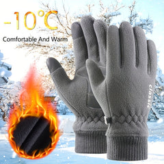 Winter Warm Gloves Polar Fleece Thickened Windproof Anti splashing Fleece Gloves