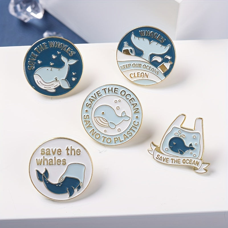 Humpback Whale Tail On The Sea Enamel Pin Badges