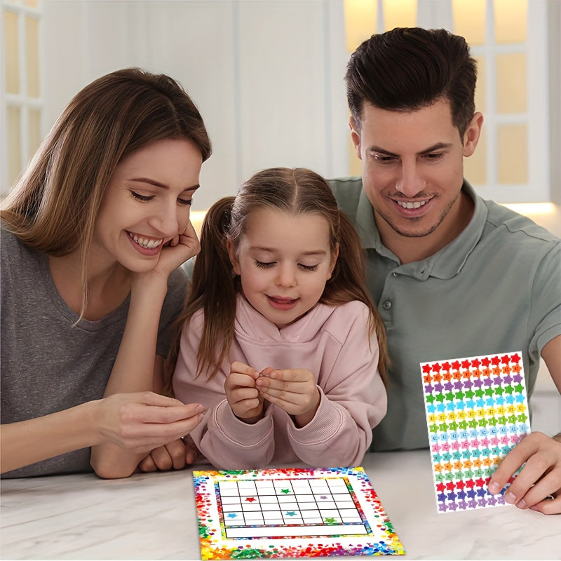 10 Packs Classroom Incentive Chart with 600 Star Stickers