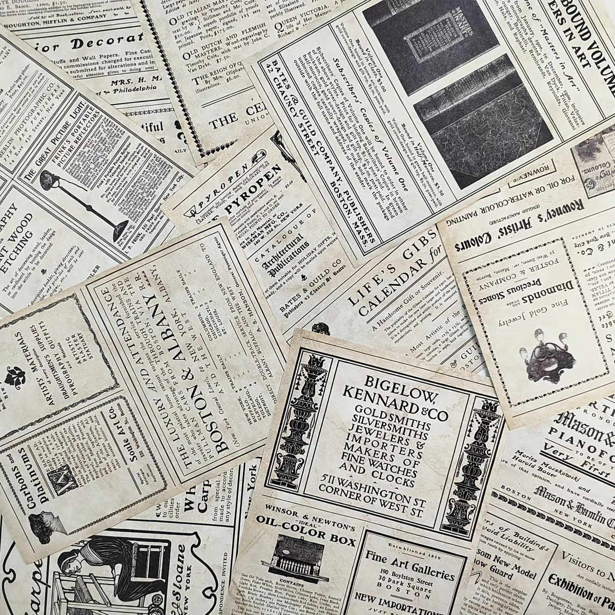 10pcs Vintage Newspaper Scrapbook Papers DIY Crafts