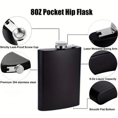 8oz Matte Hip Flask Stainless Steel Leak Proof Funnel Whiskey Flask Set