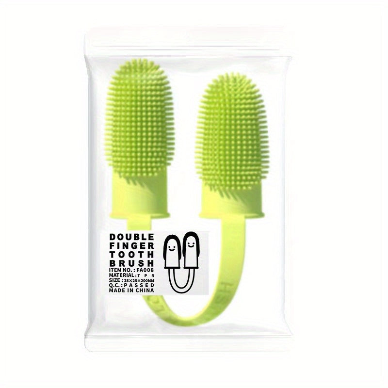 Pet Toothbrush Dog Cat Double Finger Cover Teeth Cleaner Oral Cleaning Tool