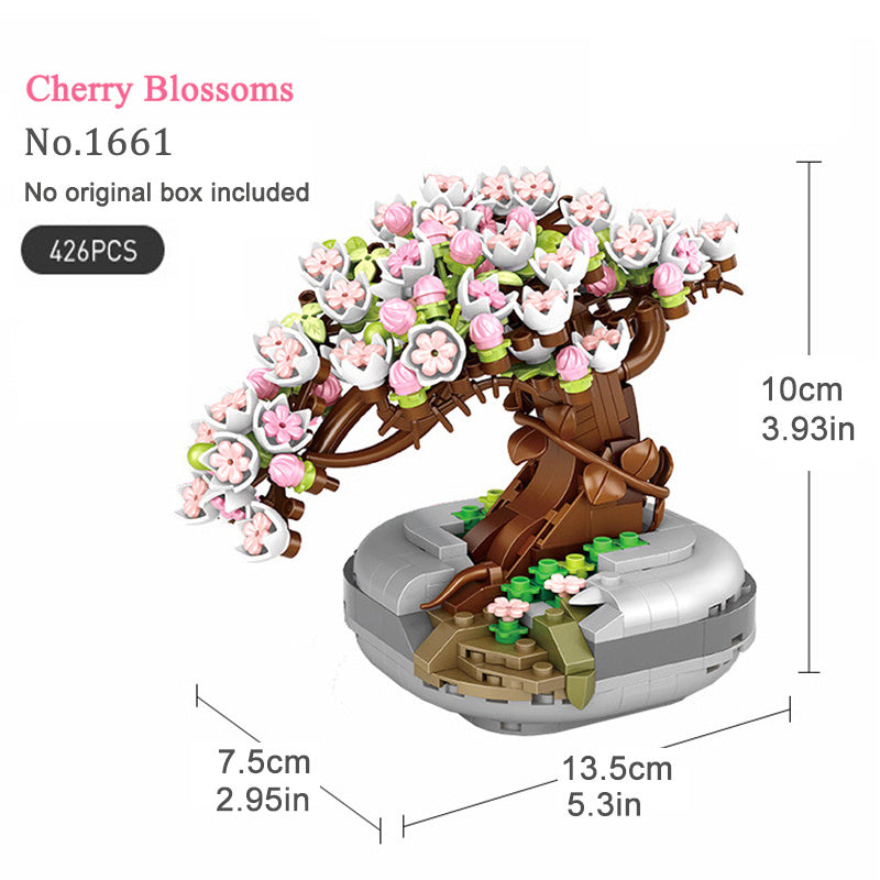 DIY 3D Model Home Decoration Mini Bonsai Building Blocks Flower Succulent