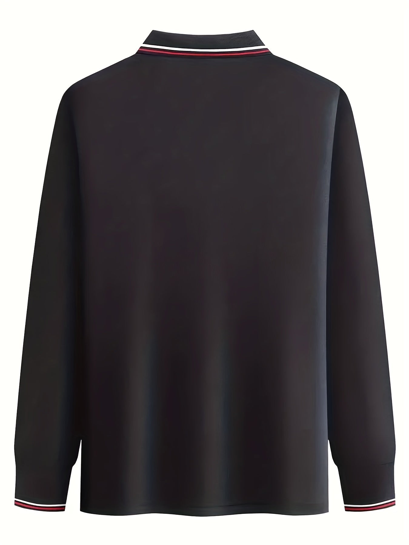 Men's Leopard Head Print Long Sleeve Polo Shirt Casual Slightly Stretch