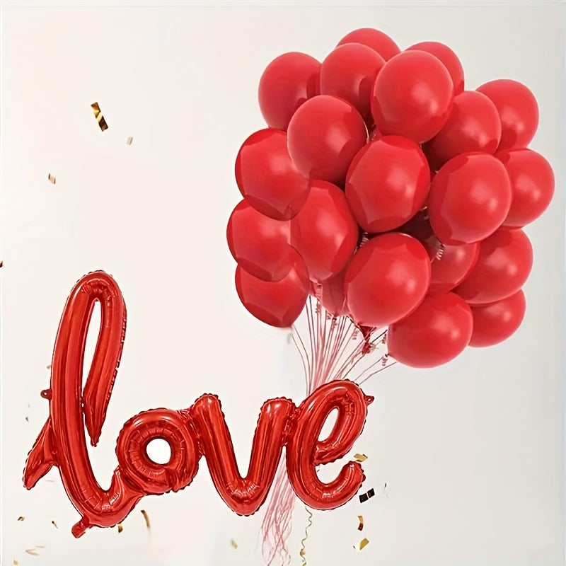 53pcs Red Latex Balloons Set Love Proposal Engagement Wedding Decor