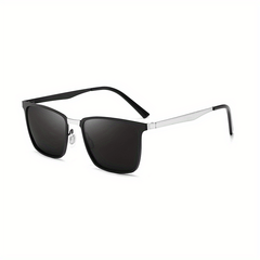 Men's Polarized Square Frame Sunglasses UV400 with Case