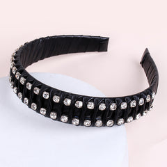 Hand Braided Headband Rhinestone Leather Hairband