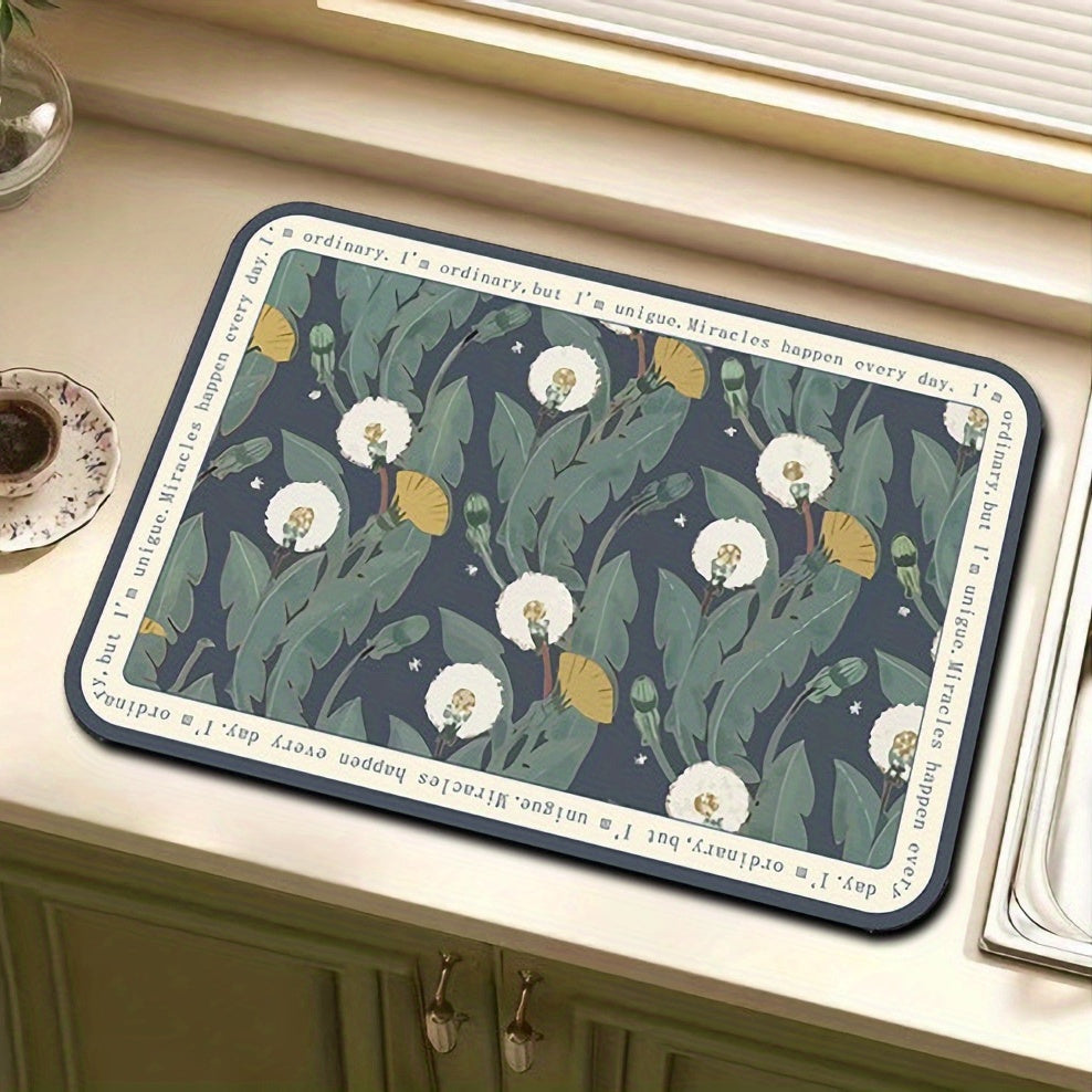 1pc Dish Drying Pad Kitchen Countertop Absorbent Mat Soft Diatom Mud Faucet Mat