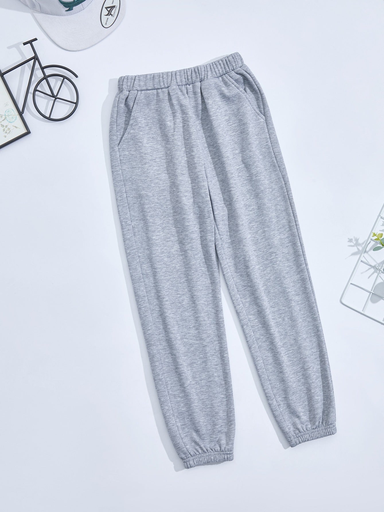 Girls Thermal Lined Fleece Elastic Waist Sweatpants