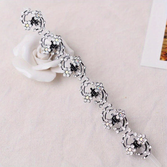 6pcs Mini Rhinestone Crystal Bridal Hair Clip Women Flower Girl Hair Accessories