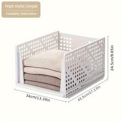 1pc Stackable Clothes Storage Box Folding Clothes Storage Basket
