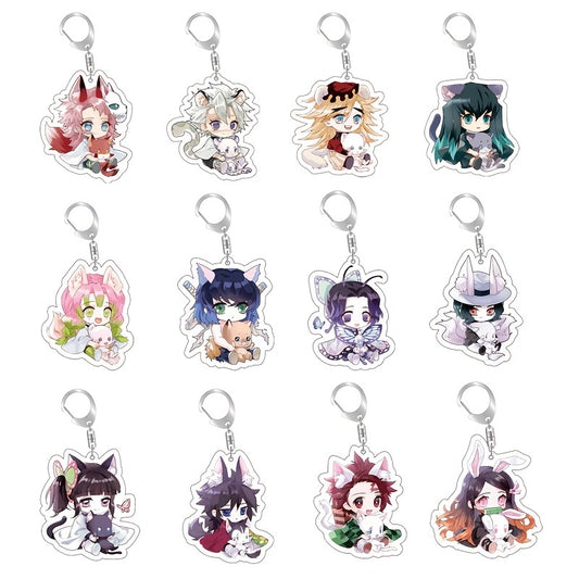Animation Keychain Two sided Acrylic Pendant Keyring