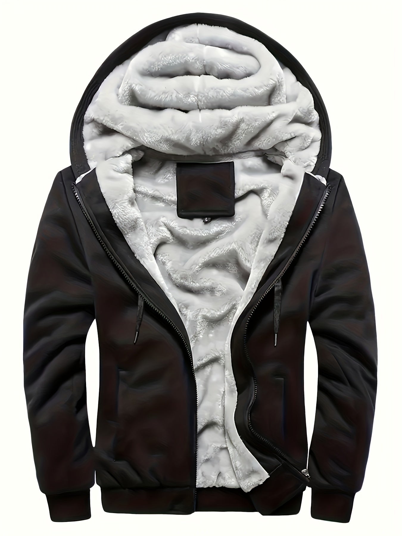 Men's Plush Fleece Hooded Jacket