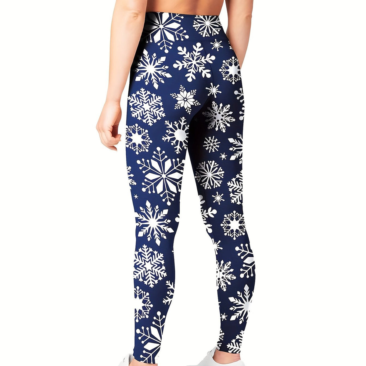 Christmas Snowflake Print Leggings for Women
