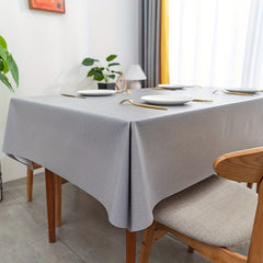 Nordic Light Gray Waterproof Tablecloth Anti-scalding Solid Desk Coffee PVC Mat