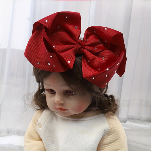 Girls Large Bow Rhinestone Hairpin Princess Hair Accessories