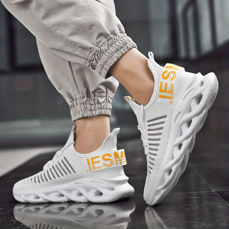 Men's Woven Knit Running Shoes Shock Absorption Non Slip