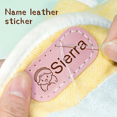 Personalized PU Leather Name Labels For School Clothing