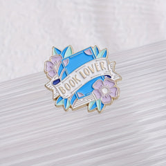 Flower Book Brooch Enamel Lapel Pin Backpack Clothing Hat Brooch Pin