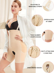 SCARBORO Padded Shaping Shorts Tummy Control Butt Lifting Slimming Zipper Shorts
